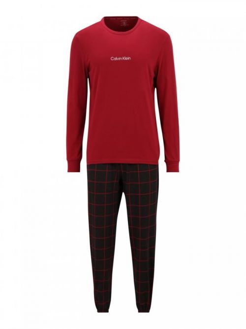 Calvin Klein Underwear Dlhé pyžamo  červená / čierna / biela