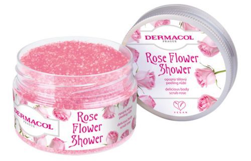 Flower shower ruža - Opojný telový peeling