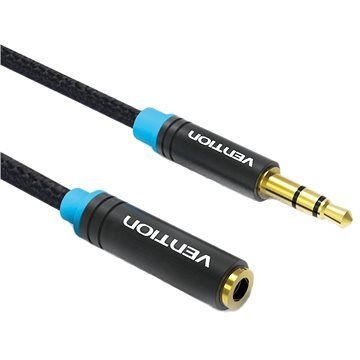 Vention Cotton Braided 3,5 mm Jack Audio Extension Cable 1 m Black Metal Type