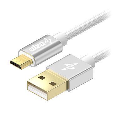 AlzaPower AluCore Micro USB 0,5 m Silver