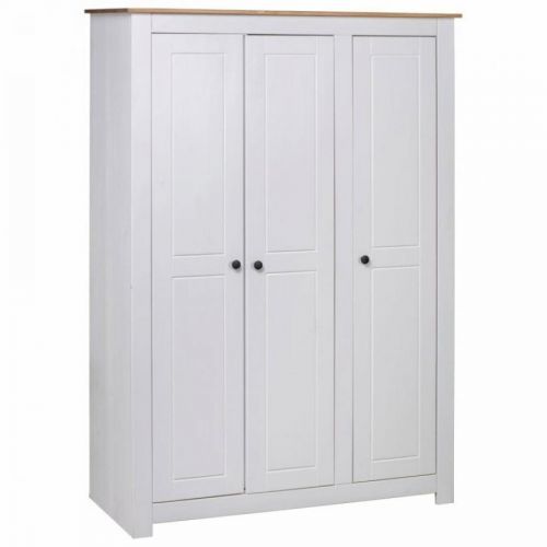 Šatníková skriňa borovice Dekorhome Biela