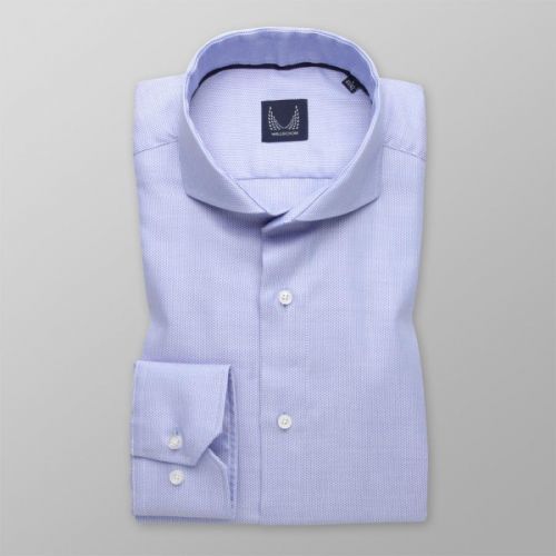 Elegantná pánska svetlomodrá slim fit košeľa s jemným vzorom 13194
