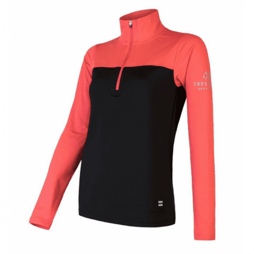 Dámska mikina Sensor Coolmax Thermo Zips čierna/koral