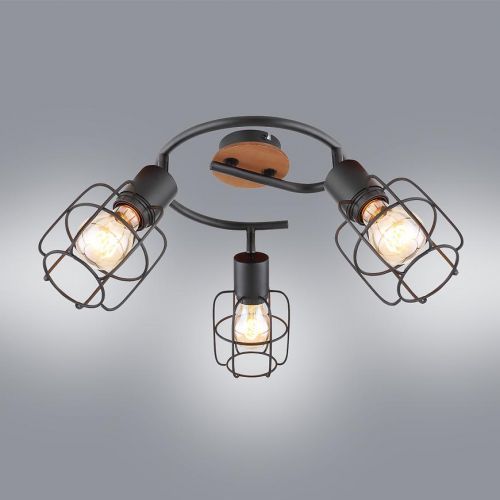 Stropné bodové svietidlo 54037-3 čierno-hnedé LS3