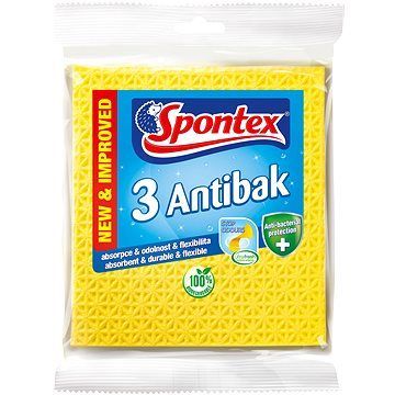 SPONTEX Antibak, hubová utierka, 3 ks