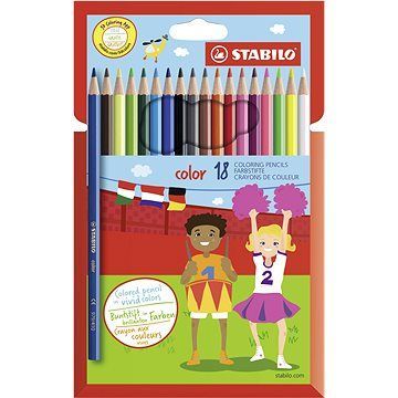 STABILO color 18 ks kartónové puzdro + neón farby