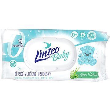 LINTEO BABY Vlhčené obrúsky s Aloe vera (80 ks)