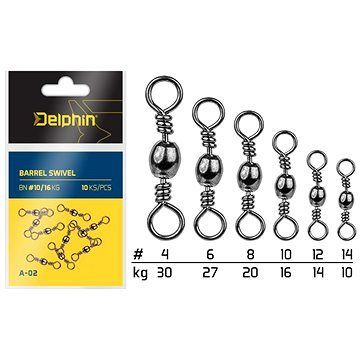 Delphin Barrel Swivel A-02 Veľkosť 8 20 kg 10 ks