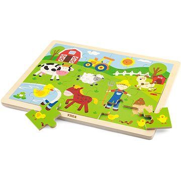 Drevené puzzle 24 dielikov – farma
