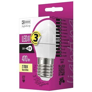 EMOS LED žiarovka Classic Mini Globe 6W E27 teplá biela