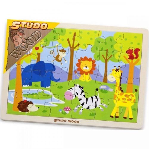 Studo Wood Drevené puzzle Safari 24 dielikov