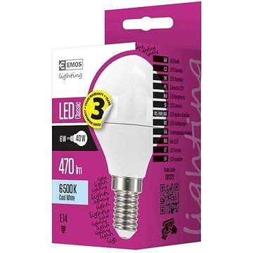 EMOS LED žiarovka Classic Mini Globe 6 W E14 studená biela