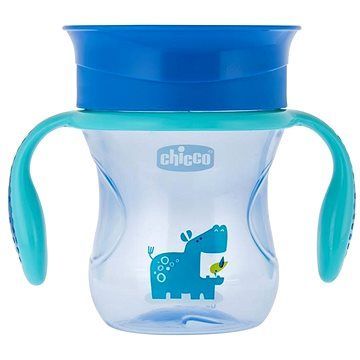Chicco hrnček Perfect 360 s držadlami 200 ml, modrý 12 mes.+