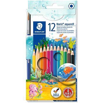 STAEDTLER Akvarelové pastelky so štetcom, 12 farieb