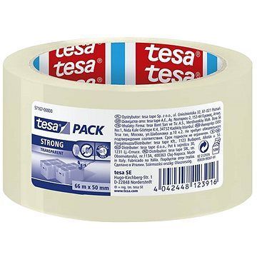 tesa STRONG, PP, akrylát, nehlučná, priehľadná, 66 m : 50 mm