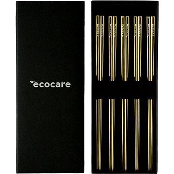 ECOCARE Kovové Sushi paličky Box Gold 10 ks