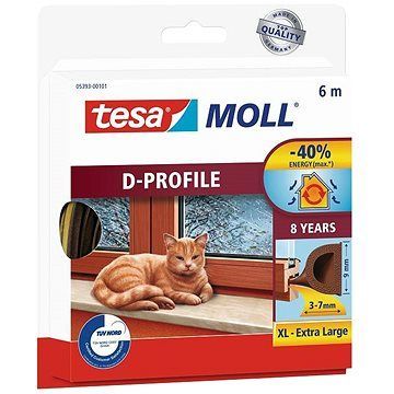 tesamoll Gumové tesnenie, hnedé, D profil, 6 m