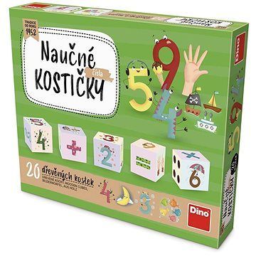 Dino, čísla, 20 drevených kociek