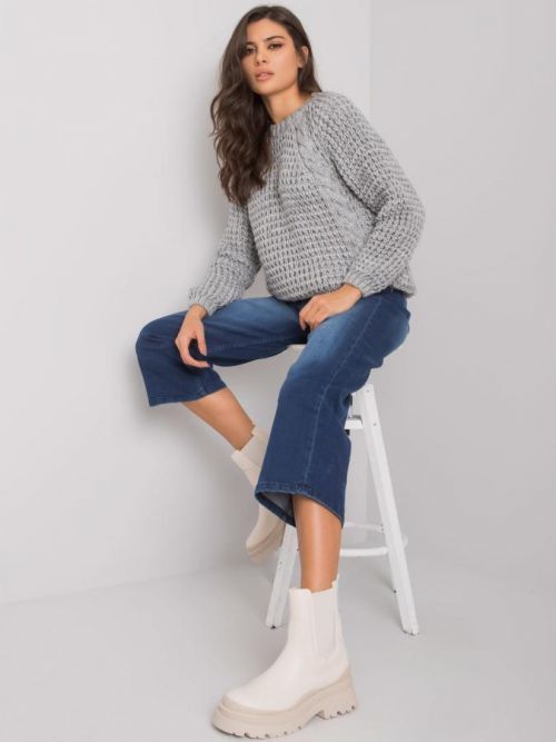 SUBLEVEL Tmavomodré rozšírené džínsy L