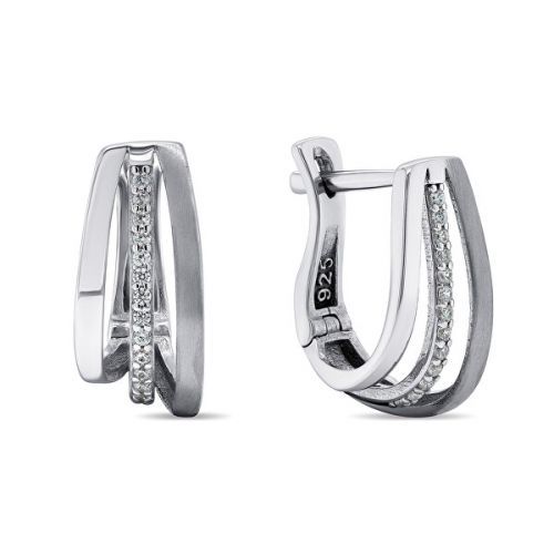 Brilio Silver Fashion strieborné náušnice so zirkónmi EA258W