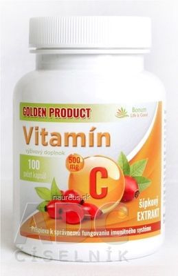 Pavol Kurbel GOLDEN PRODUCT Vitamín C 500 mg + šípkový extrakt cps 1x100 ks