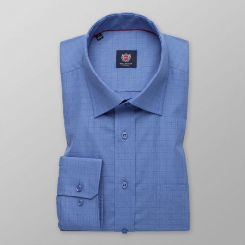 Pánska slim fit košeľa modrej farby s pepito vzorom 13228