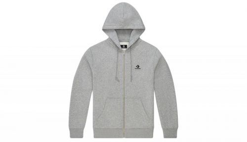 Converse M Embroidered Star Chevron Full-Zip Hoodie šedé 10019922-A02