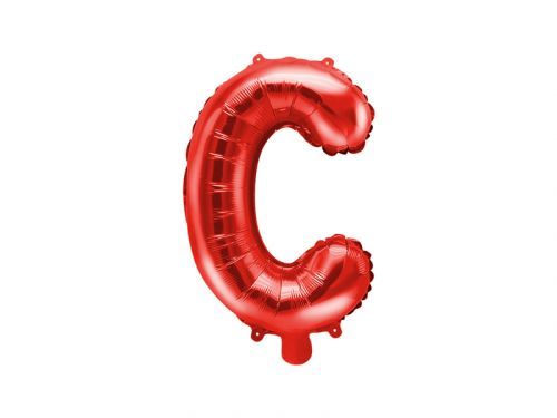 PartyDeco Fóliový balón Mini - Písmeno C 35 cm červený