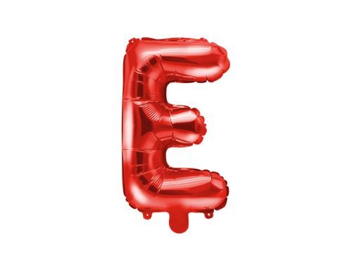 PartyDeco Fóliový balón Mini - Písmeno E 35 cm červený