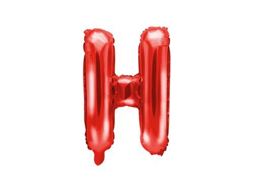 PartyDeco Fóliový balón Mini - Písmeno H 35 cm červený