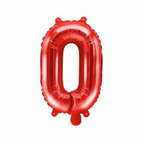 PartyDeco Fóliový balón Mini - Písmeno O 35 cm červený