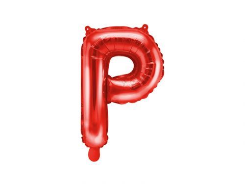 PartyDeco Fóliový balón Mini - Písmeno P 35 cm červený