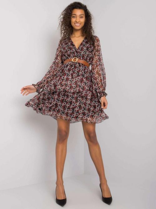 RUE PARIS Tmavo šedý zimné set s čiapkou a šálom S