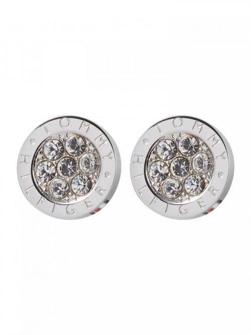 TOMMY HILFIGER Náušnice 'Crystal'  strieborná