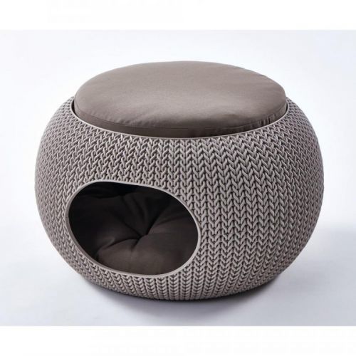Hnedý plastový pelech pre mačky CURVER Knit Home