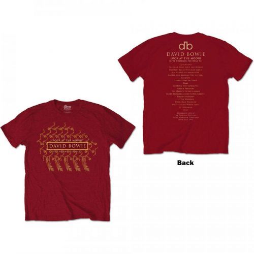David Bowie - Tričko Pheonix Festival - Unisex, Červená, XL