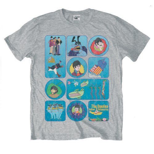 The Beatles - Tričko Yellow Submarine Montage - Unisex, Šedá, XL