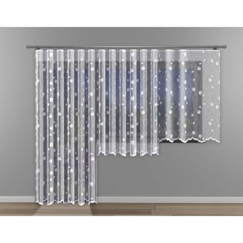 Žakárový záves 618/D396/110 biely. Tovar na mieru