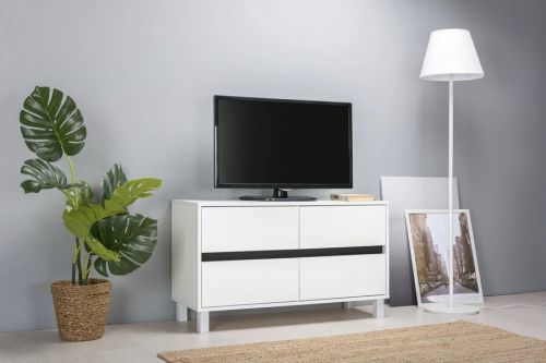 Byvaj s nami SK, KVATRO stolík pod TV, biela premium