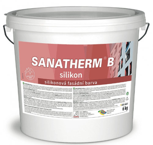 SANATHERM B SILIKÓN - Silikónová fasádna farba biela 6 kg