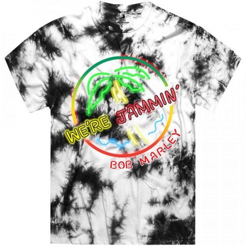 Bob Marley - Tričko Neon Sign - Unisex, Biela, S