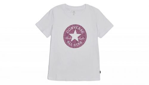 Converse Script Logo Leopard Infill Classic Tee biele 10023438-A02