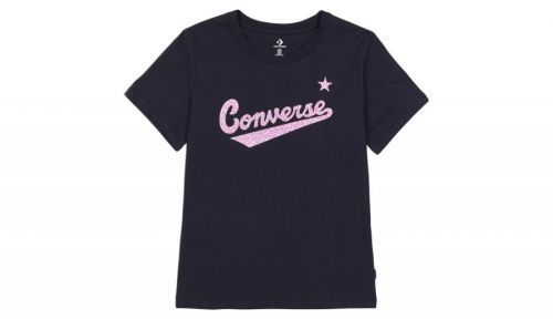Converse Script Logo Leopard Infill Classic Tee čierne 10022344-A02