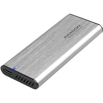 AXAGON EEM2-SG2, M.2 NVMe & SATA screwless RAW box, gray, SuperSpeed USB-C 10 Gbps