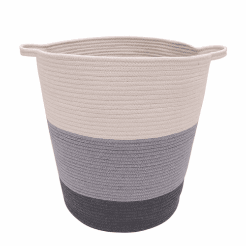 Pletený koš, bílá/šedá, 40x50 cm, KULEN