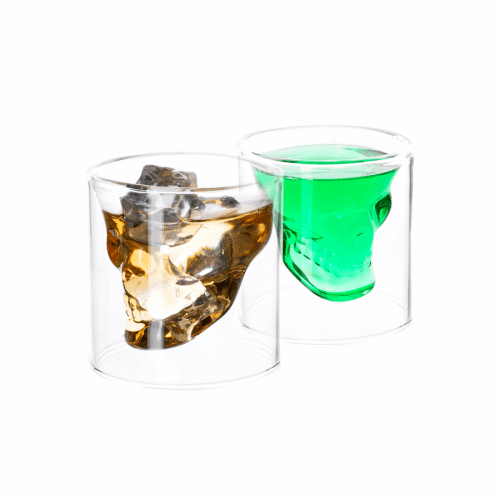 Termo sklenice lebka, 2 ks, 75 ml, HOTCOLDER TYP 32