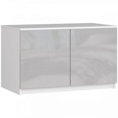 Nástavec na skříň Star 90 cm bílý/stříbrný lesk