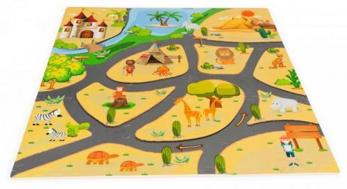 Pěnová podložka Puzzle safari 93x93 cm barevná