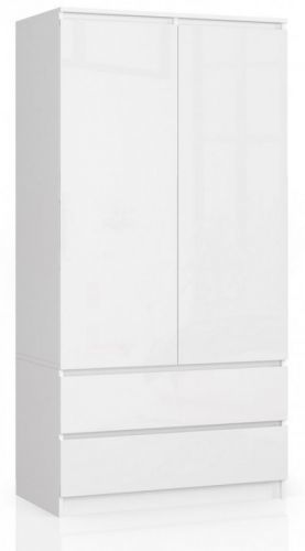 Šatní skříň Star 90 cm bílá lesk