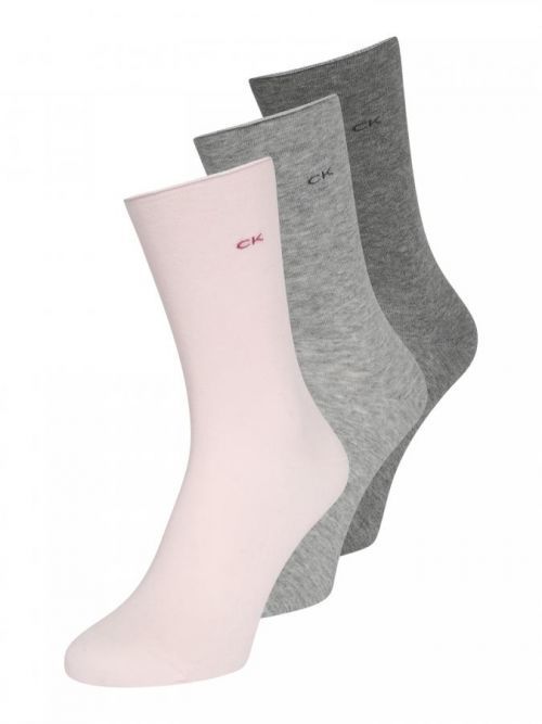 Calvin Klein Underwear Ponožky  ružová / sivá melírovaná / tmavosivá